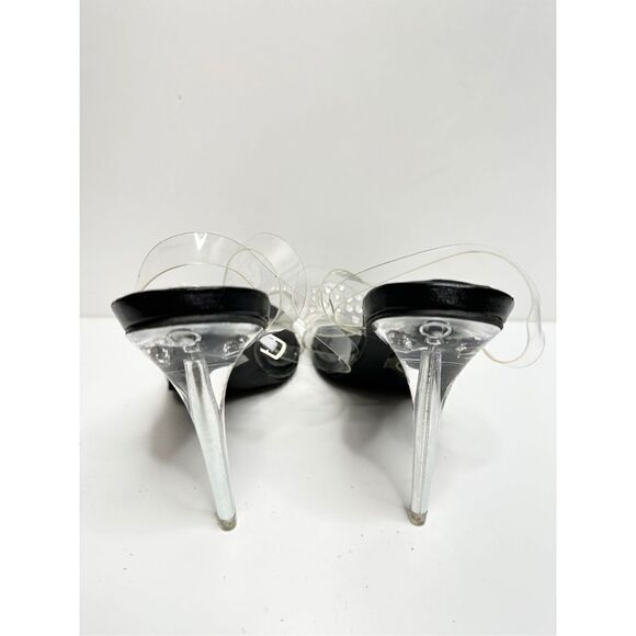 Chase + Chloe Sandals Womens Size 8.5 Clear Embellished Strappy Heels With Bow - Picture 5 of 10
